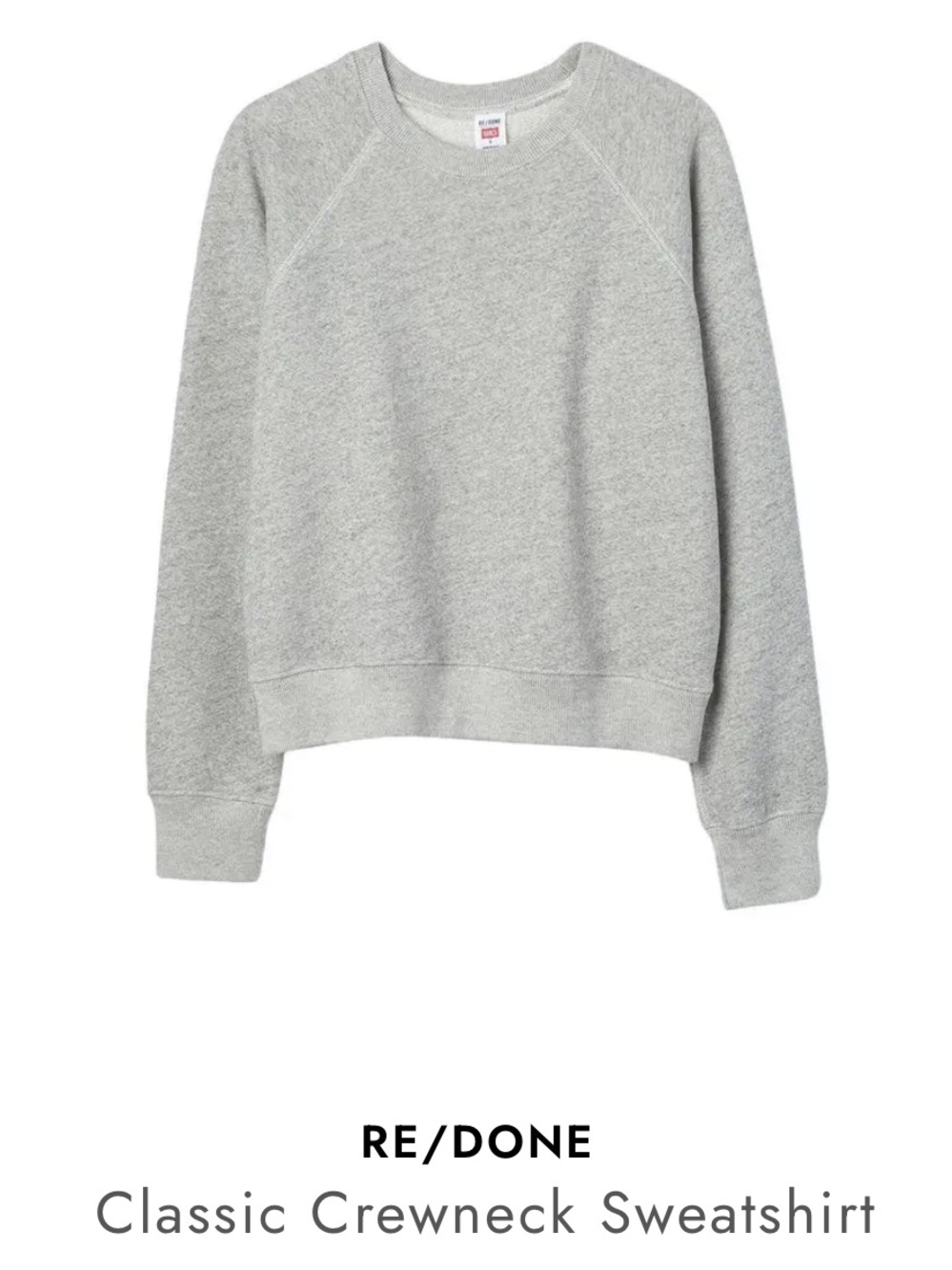 Re/Done x Hanes Classic Raglan Crewneck Sweatshirt *SOLD OUT**